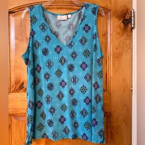 Blue print tank top. Soft and comfortable.